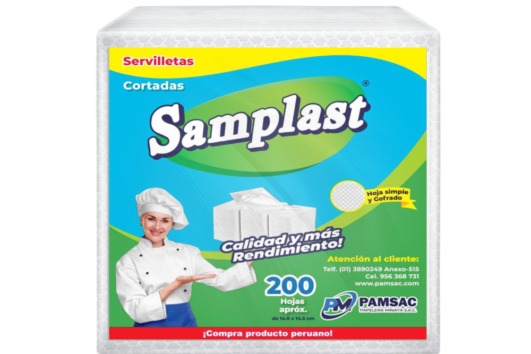 SAMPLAST SERVILLETA CORTADAS - 200 HOJAS X 18 UND.