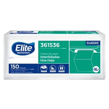 Papel Toalla Interfoliado XL Elite - 150 Und  - Paquete x 8 Und.( 361536)