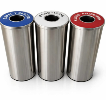 SET RECICLADOR CILINDRICO 40 LITROS ( 3 TACHOS)