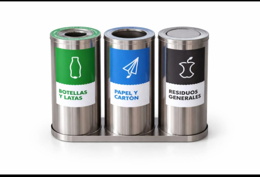 SET RECICLADOR CILÍNDRICO 70 LITROS c/u ( 3 Tachos )