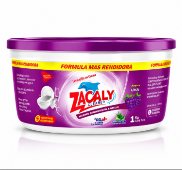 Lavavajilla en Pasta Aroma Uva  Zacaly Clean Pote 1 Kg