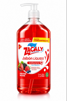 Jabón Liquido Antibacterial Frutos Rojos Zacaly - 1 Litro